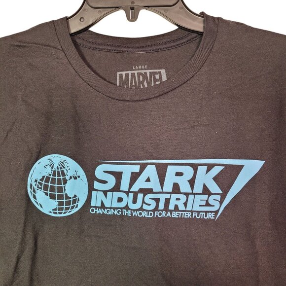 Marvel Unisex Stark Industries Short Sleeves T-Shirt Large Black Cotton New - Picture 2 of 6